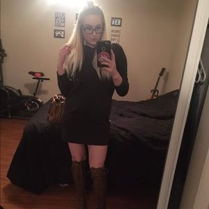 Sweater dress - olive green